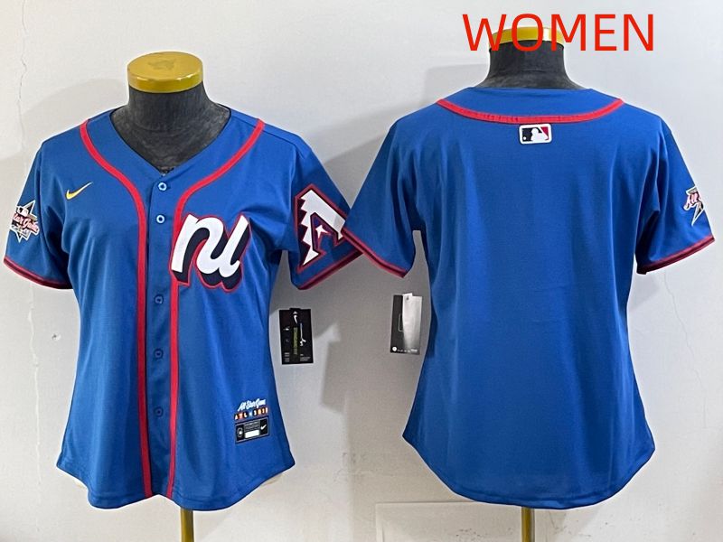 Women 2025 Arizona Diamondback Blank Blue All star Nike MLB Jersey style 01